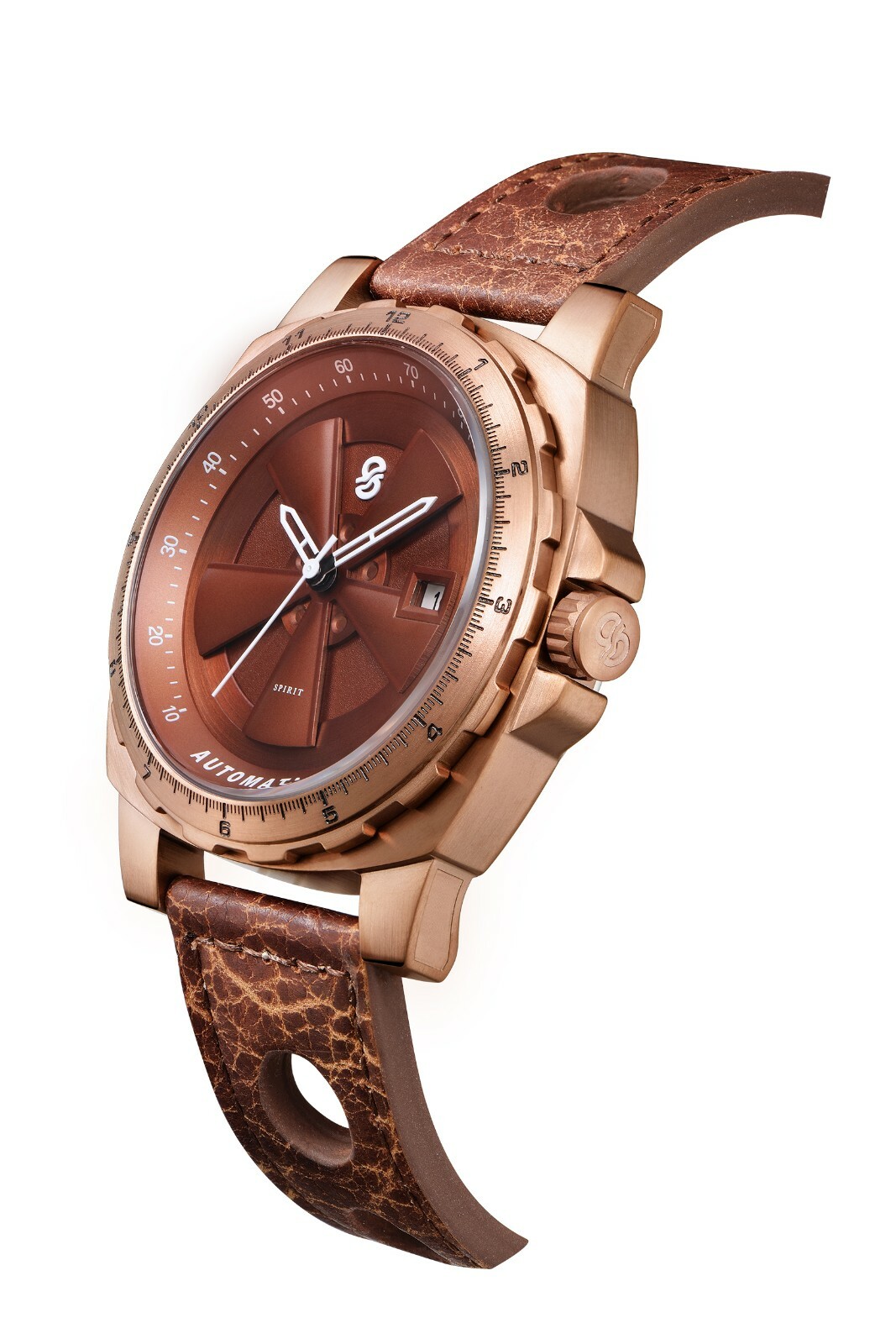Pre-owned Sangamon Watch Company Custom Route 66 Watches - Mother Road Brown 44mm Men's Automatic