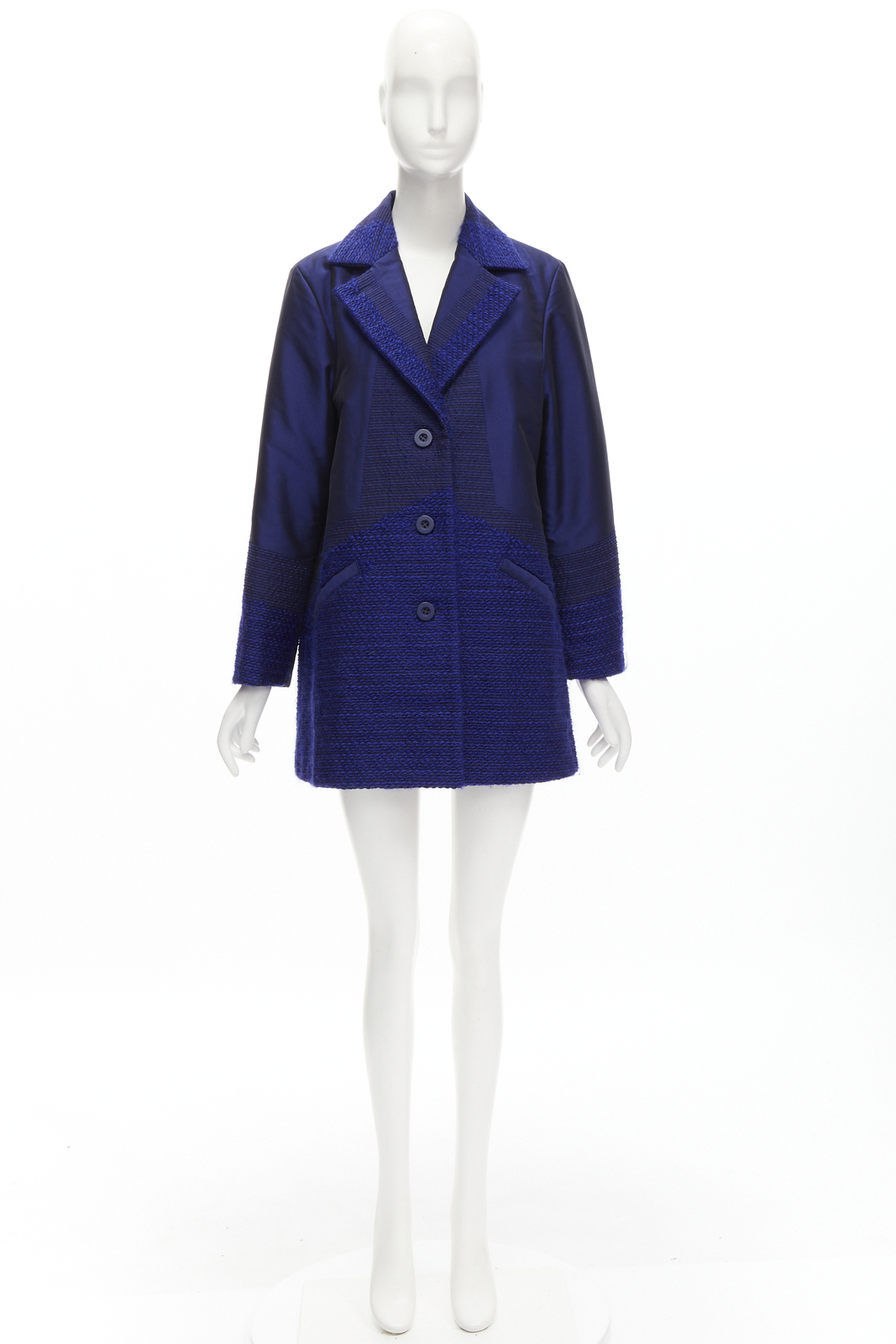 ジャケット・アウター raughlow cocoon tweed jaket(navy) ISSEY MIYAKE cobalt blue taffeta tweed multi texture cocoon