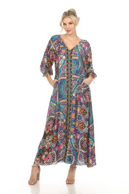 Johnny Was Hannah Paisley Long Dress Boho Chic CSW4323-D