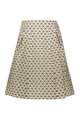 Pre-owned Etro Embroidered Silk Skirt In White