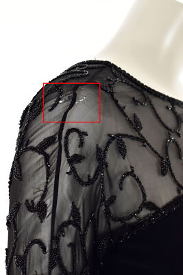 *STUNNING!* Black Tie Oleg Cassini Beaded Evening Dress in Black sz 8