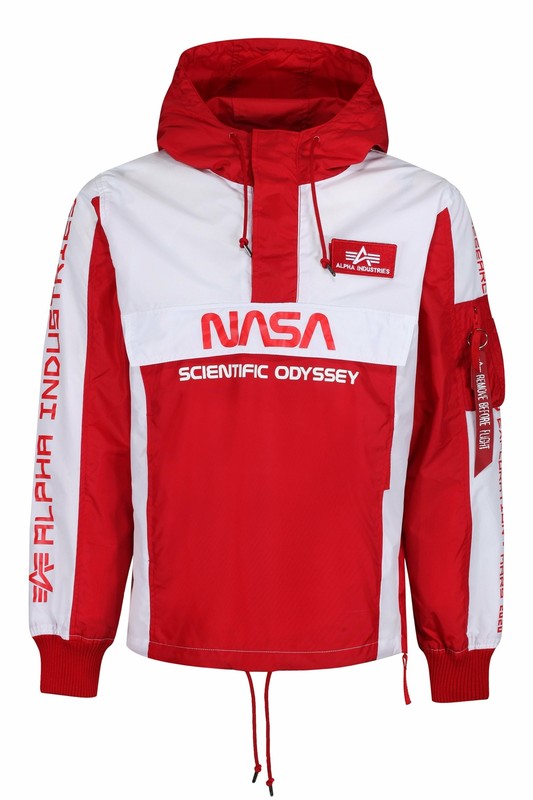 alpha industries nasa hoodie red