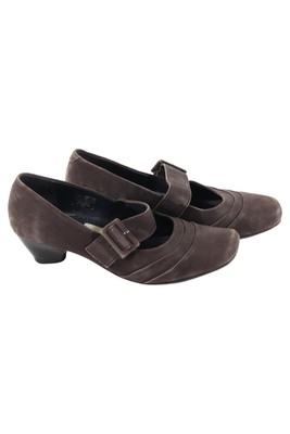 JENNY BY ARA Pumps Schwarz Leder Schnalle Damen Gr. 38.5