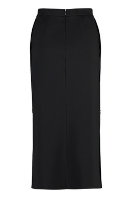 Pre-owned Pinko Side Slit Long Skirt In Black