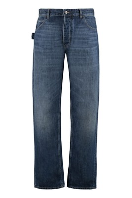 Pre-owned Bottega Veneta 5-pocket Straight-leg Jeans In Blue