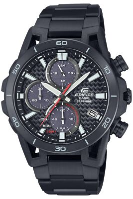Pre-owned Casio Edifice Sospensione Efs-s640ydc-1ajf Men Watch Chronograph Solar Carbon
