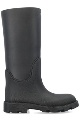 Pre-owned Burberry Round-toe Chunky-sole Boots In Black