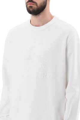 Pre-owned Burberry Sweatshirt A Crew Neckraynercavaliere 8072758 White Sz.xl A1464