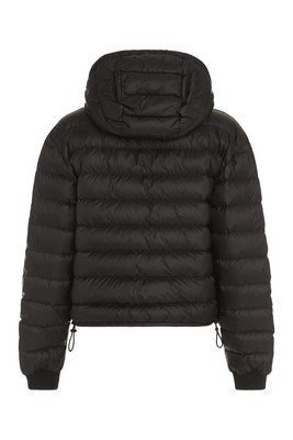 Pre-owned Palm Angels Hooded Full-zip Down Jacket In Black