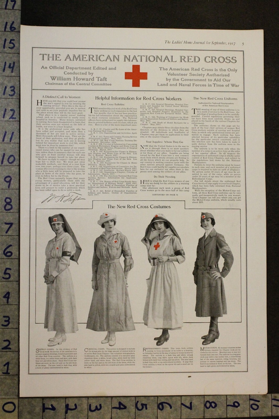 1917 RED CROSS MEDICAL NURSING WARTIME MILITARY WW1 FASHION UNIFORM 28024