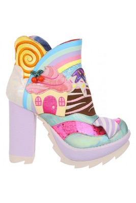IRREGULAR CHOICE IRREGULAR CHOICE HEELS SPRINKLE TOWN PURPLE BLUE MULTI SWEETS CANDY WOMENS SHOES