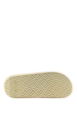 Pre-owned Versace Allover Slides In Brown