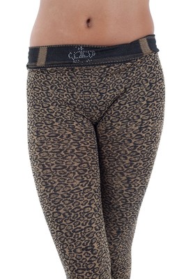 Sexy Leggings Stretch mit Animal print Jeggings braun beige 33270 neu