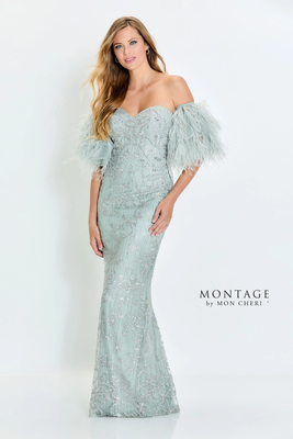 Pre-owned Mon Cheri Montage M525 Evening Dress Lowest Price Guarantee Authentic In Lt Sage