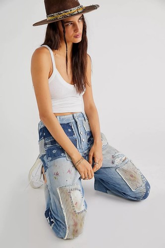Free People::デニム:S[RESALE] NEW FREE PEOPLE Sz 27 AZALEA PATCHWORK JEANS | eBay