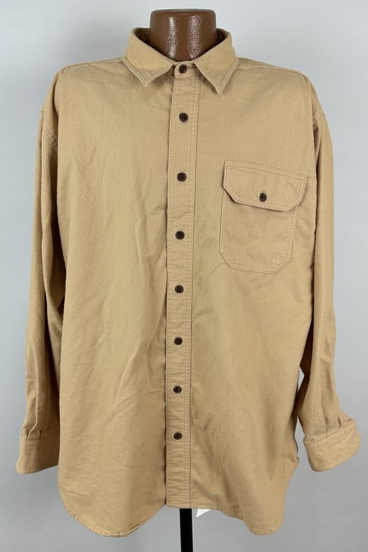 Vintage 90s Lands End Chamois Flannel Shirt Men XLT TALL Oversized Outdoor Heavy