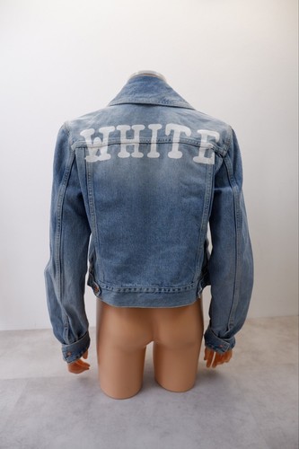ジャケット Off-White Woman Jacket Blue OWYE044S23DEN001 4500 OFF WHITE Virgil Abloh Womens Denim Jacket Size S Small Blue