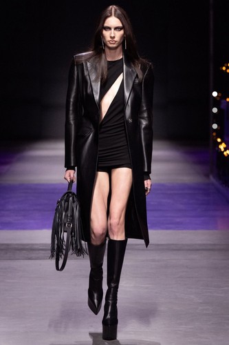 Pre-owned Versace Nwt$2,575  Runway 2023 Slashed Cut Out Black Mini Dress It 44/us 8