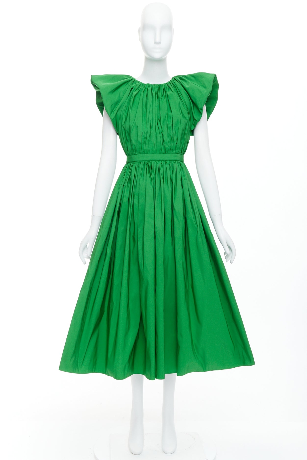 ALEXANDER MCQUEEN 2023 kelly green open back puff sleeve