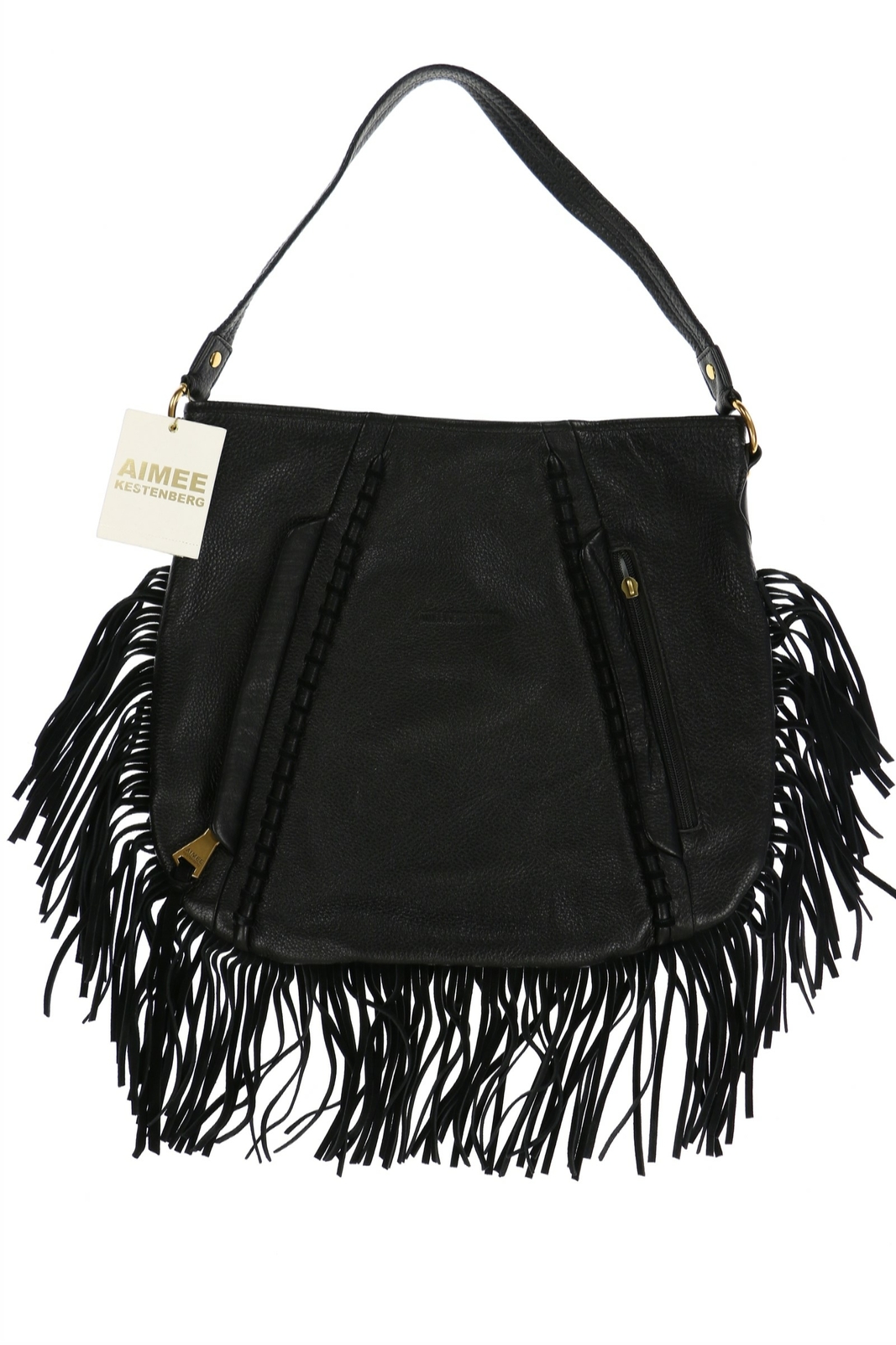 Aimee Kestenberg 245075 Womens Leather Shoulder Bag Solid Black