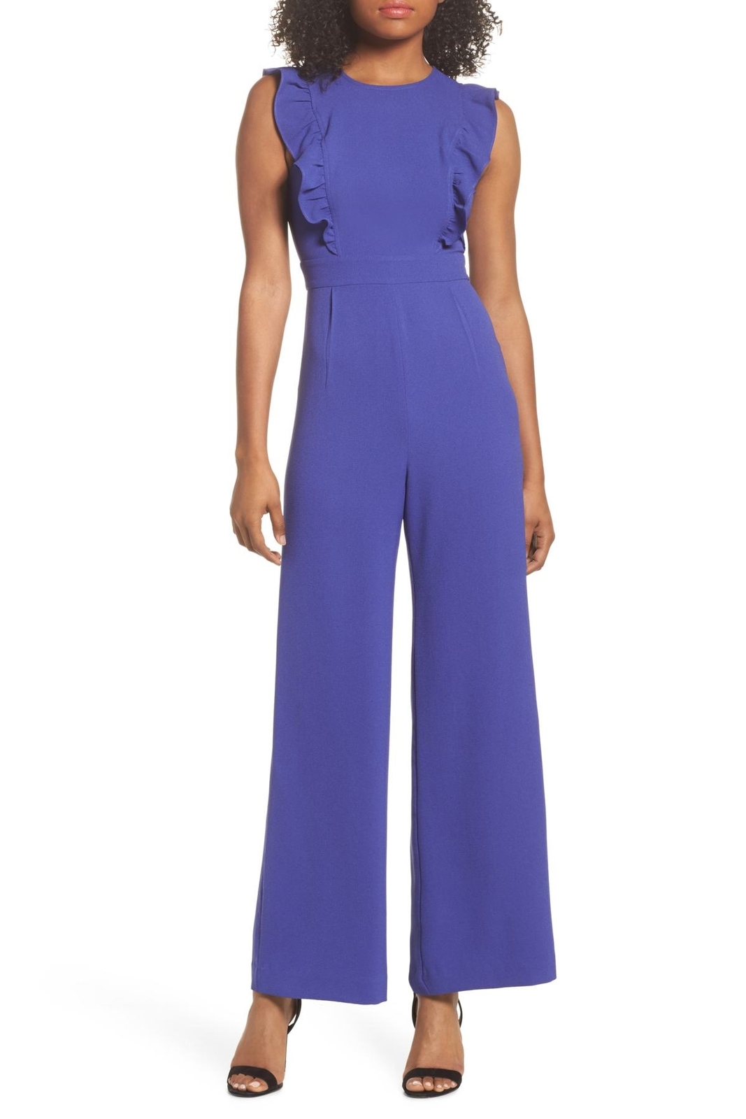 Charles Henry Ruffle Jumpsuit Sz. Large (Spectrum Blue) 149370