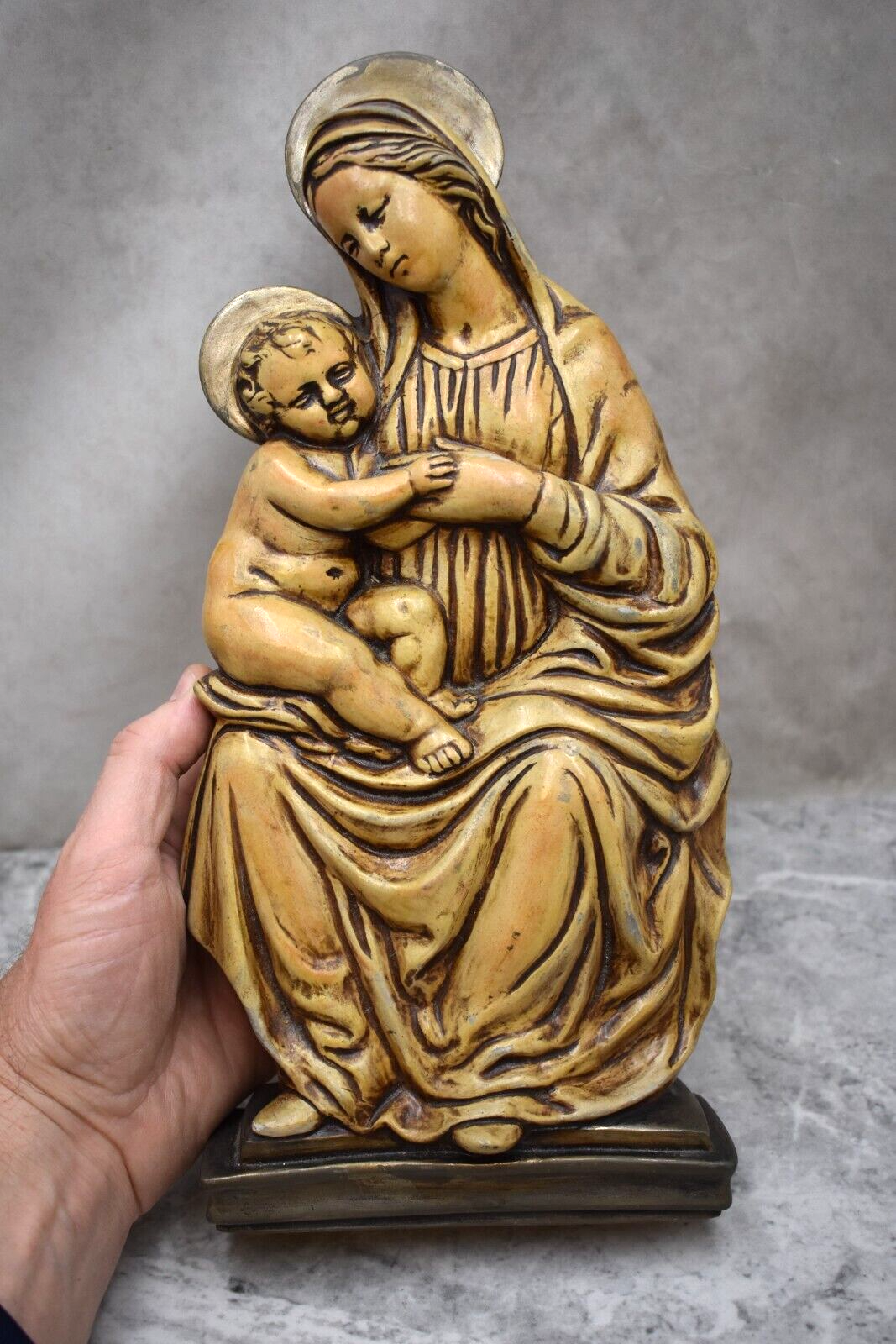 Madonna & Child Wall Plaque by Goldscheider, Germany, 13 1/2