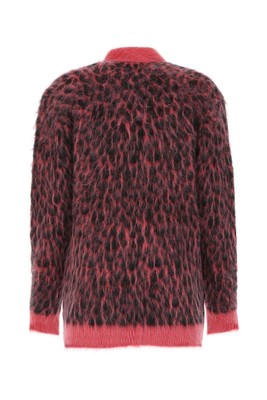 Pre-owned Saint Laurent Leopard Knitted Cardigan In Pink