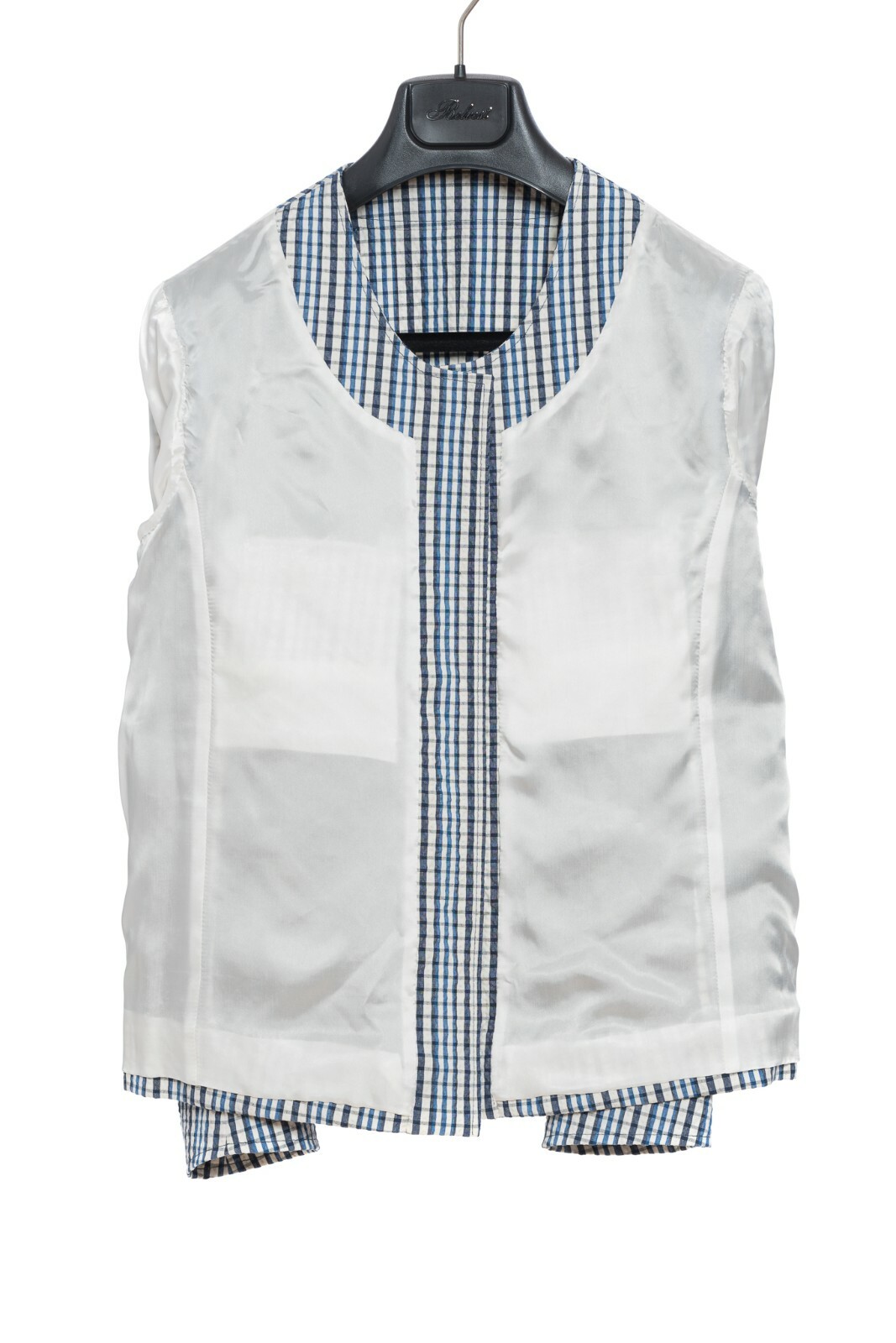 BELVEST BELVEST BAUMWOLLE KARIERT SEERSUKER DAMEN JACKE BLAZER 42 IT / 6 US / 38 FR