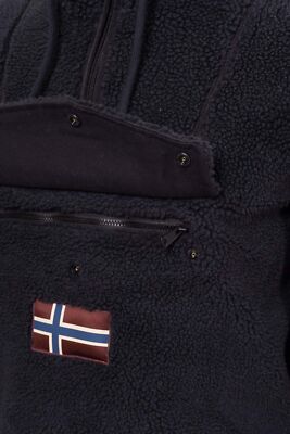 Pre-owned Napapijri - Men's Fleece Burgee Curly Sweatshirt In Black
