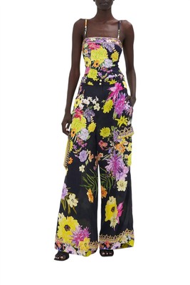 Pre-owned Camilla Wide Leg Utility Pants In Peace Be With You - Size Xl In Black
