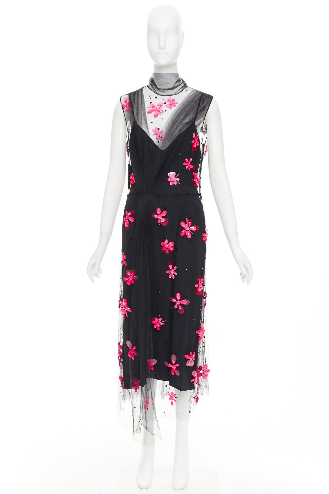 ⭐︎美品⭐︎Acka. tulle vest satin one-piece 黒 S Sleeveless Satin Dress - Black - ARKET