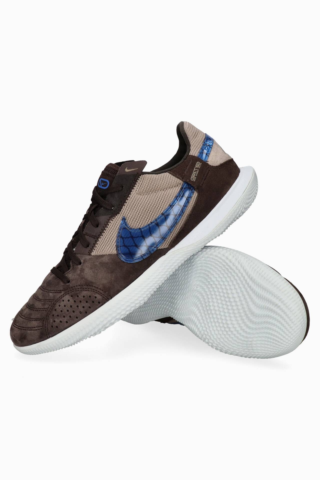 

Мужские футболки для мини-футбола Nike Streetgato Black Velvet Blue Jay DC8466-200, Коричневый, Nike Streetgato