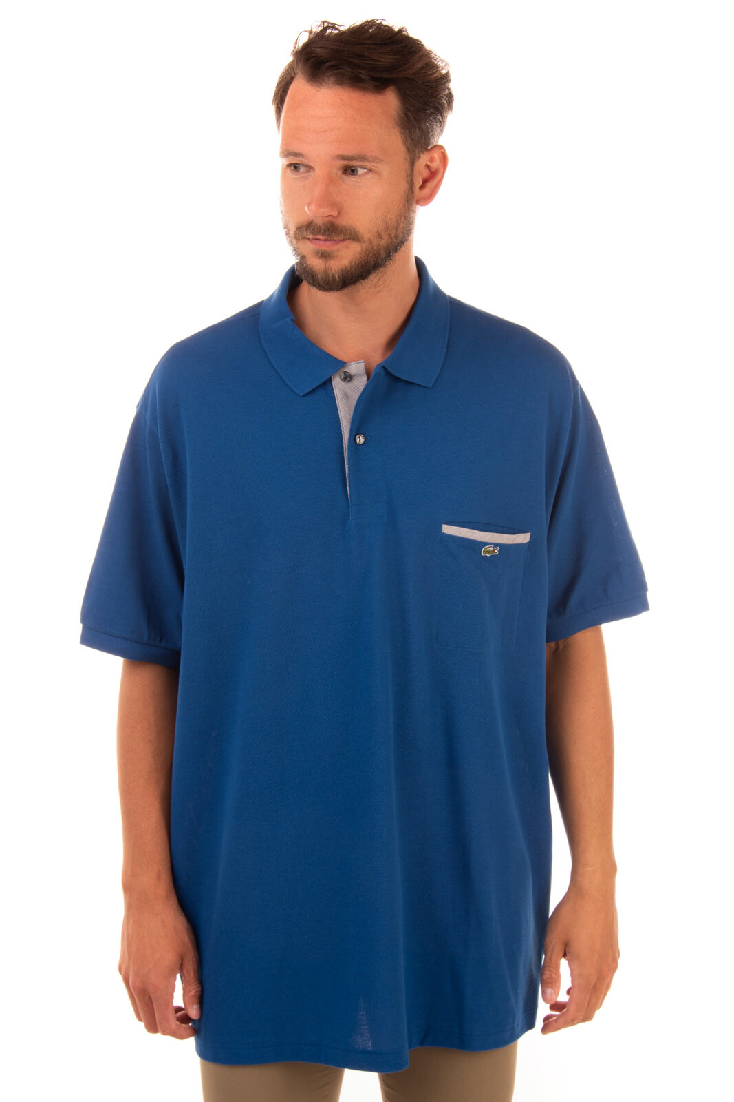 Download LACOSTE Polo Shirt Size 10 Pique Cotton Logo Patch Short ...