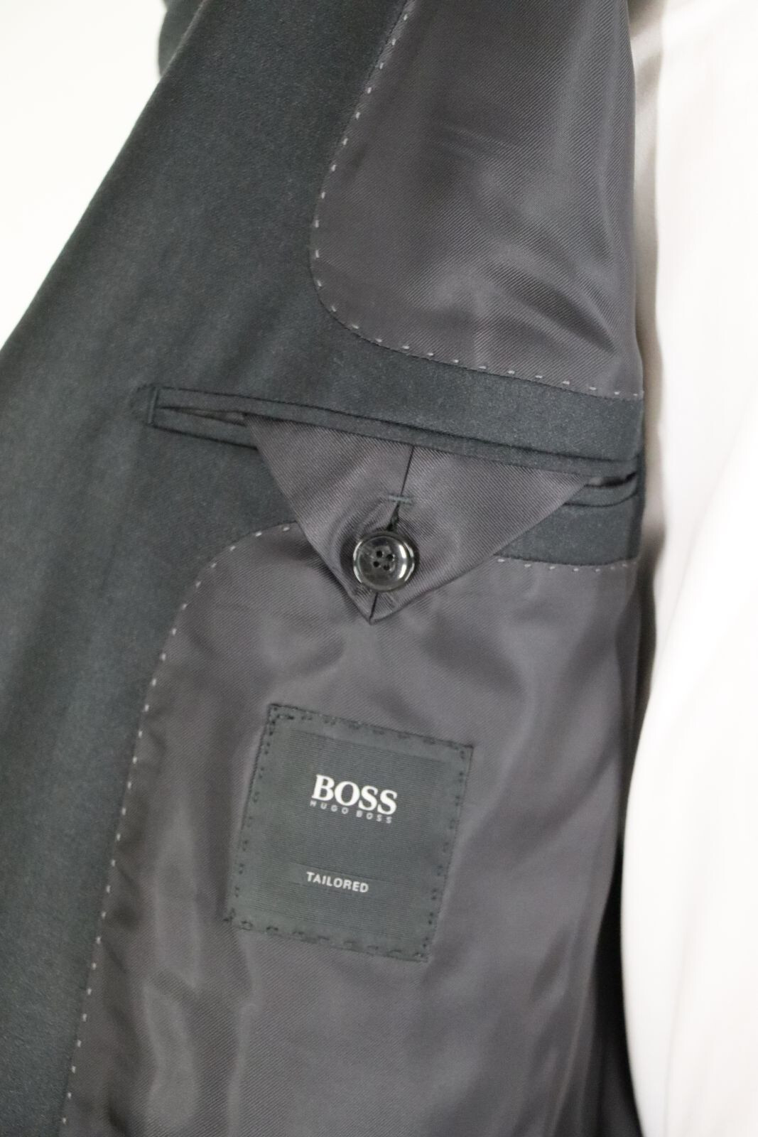 Pre-owned Hugo Boss Tailored Suit Jacket, Mod. T-jarrod Lc, Size 98 / Us 40l, Open Grey