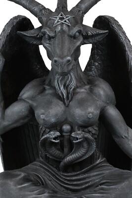 Ebros Faux Stone 3 Feet Oversized Church of Satan Sabbatic Goat Baphomet Statue
