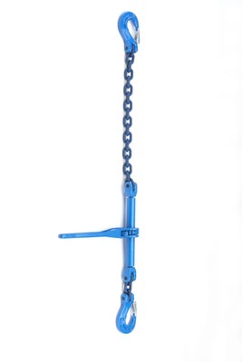 Zurrkette 10mm Ø GK10 einteilig mit integriertem Ratschenlastspanner, blau
