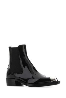 ALEXANDER MCQUEEN ALEXANDER MCQUEEN BLACK LEATHER ANKLE BOOTS