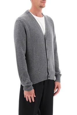 Pre-owned Ami Alexandre Mattiussi Melange Cashmere Cardigan In Heather Grey (grey)
