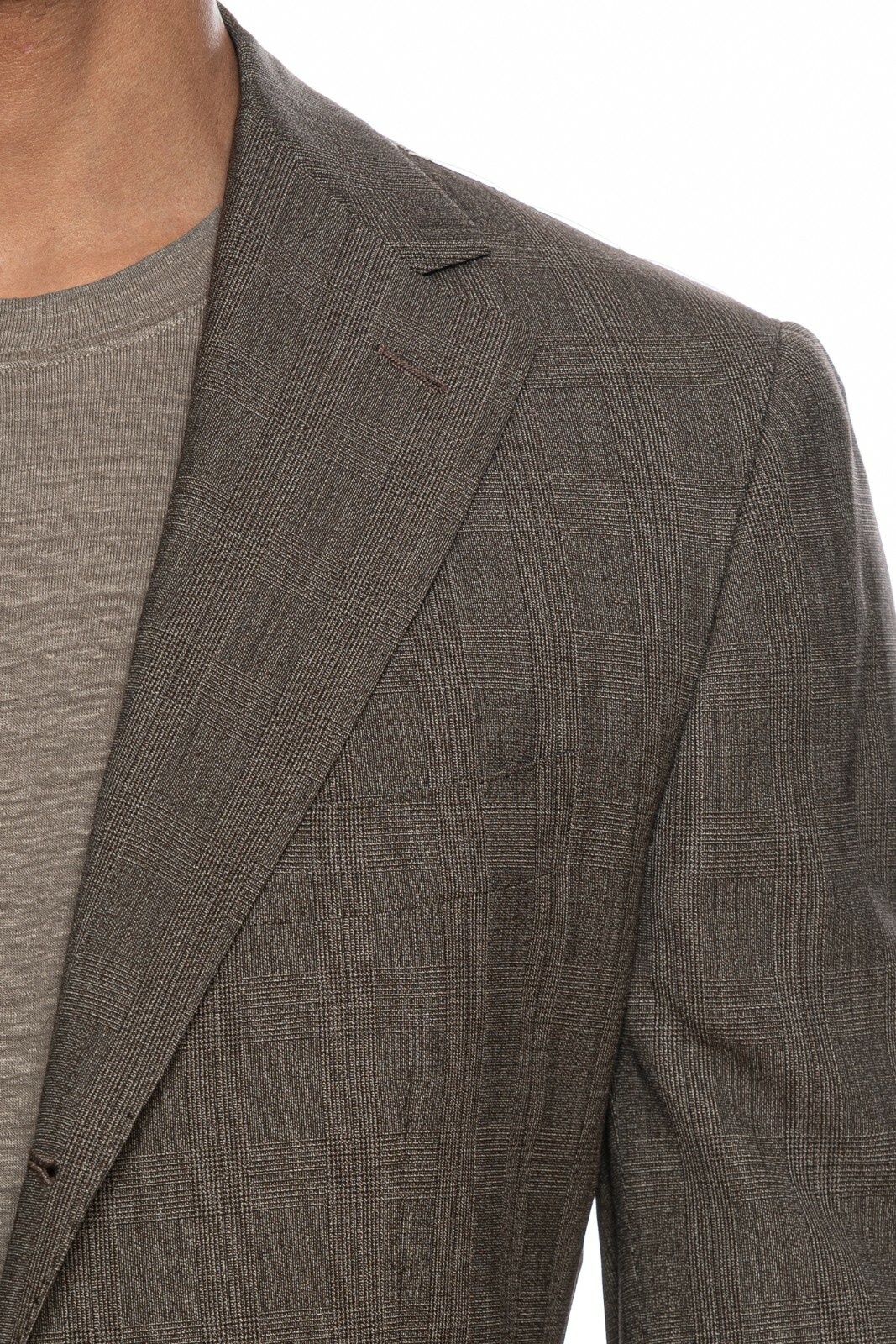 Pre-owned Sartoria Partenopea Napoli Dove Grey Check Wool 130's Jacket 40 Us / 50 Eu 7r