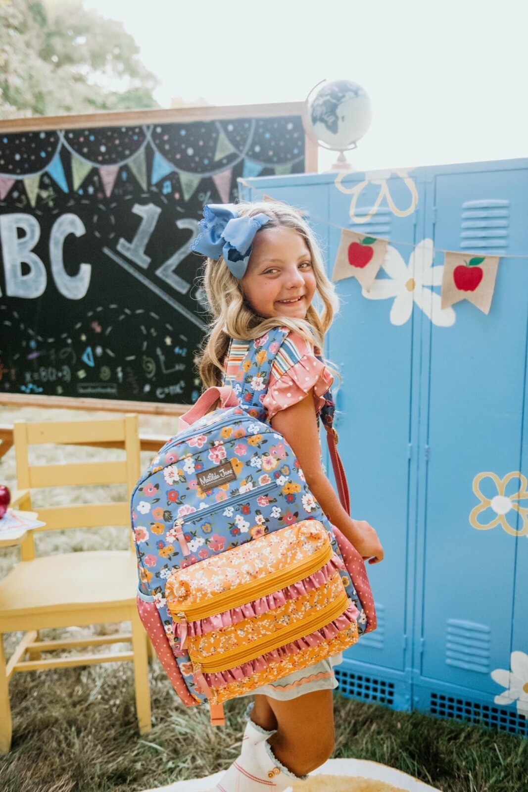 Matilda Jane Botanical Blue Floral Print Backpack + Matching Lunch Box