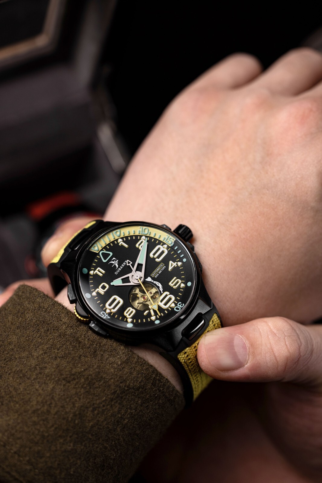 Pre-owned Franck Dubarry Men's 'deep Ocean' Black Dial Automatic Watch 02 Yellow