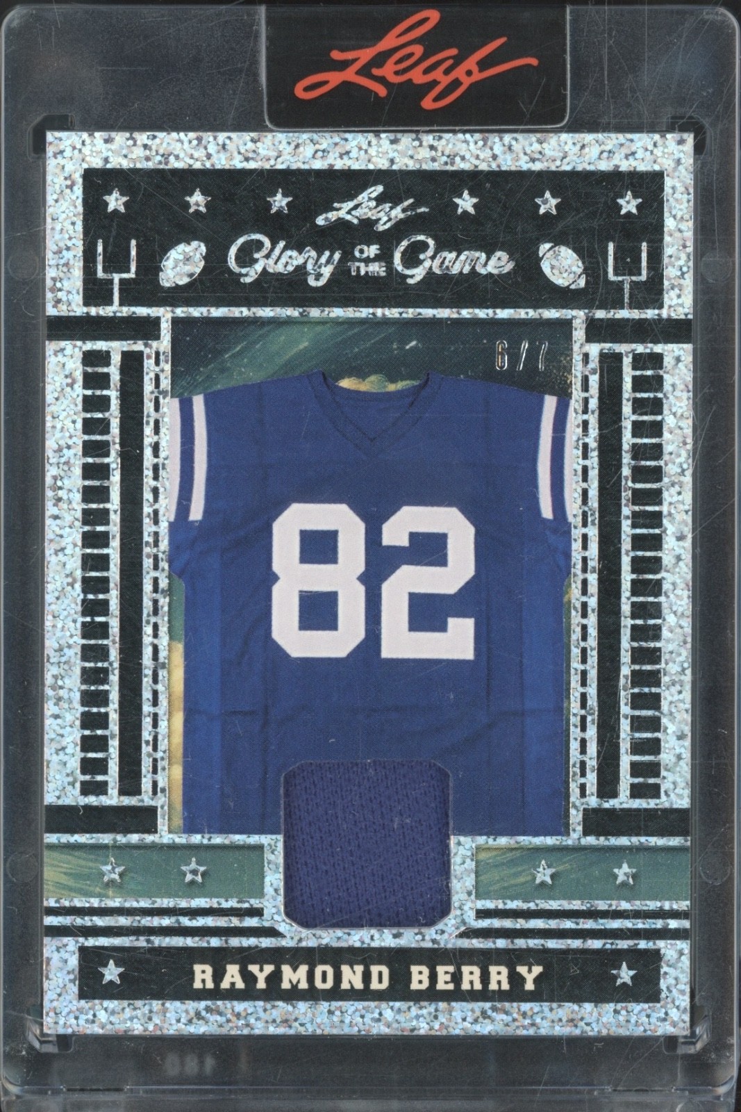 2025 Leaf Glory Of The Game Silver Sparkle Raymond Berry Jersey 6/7