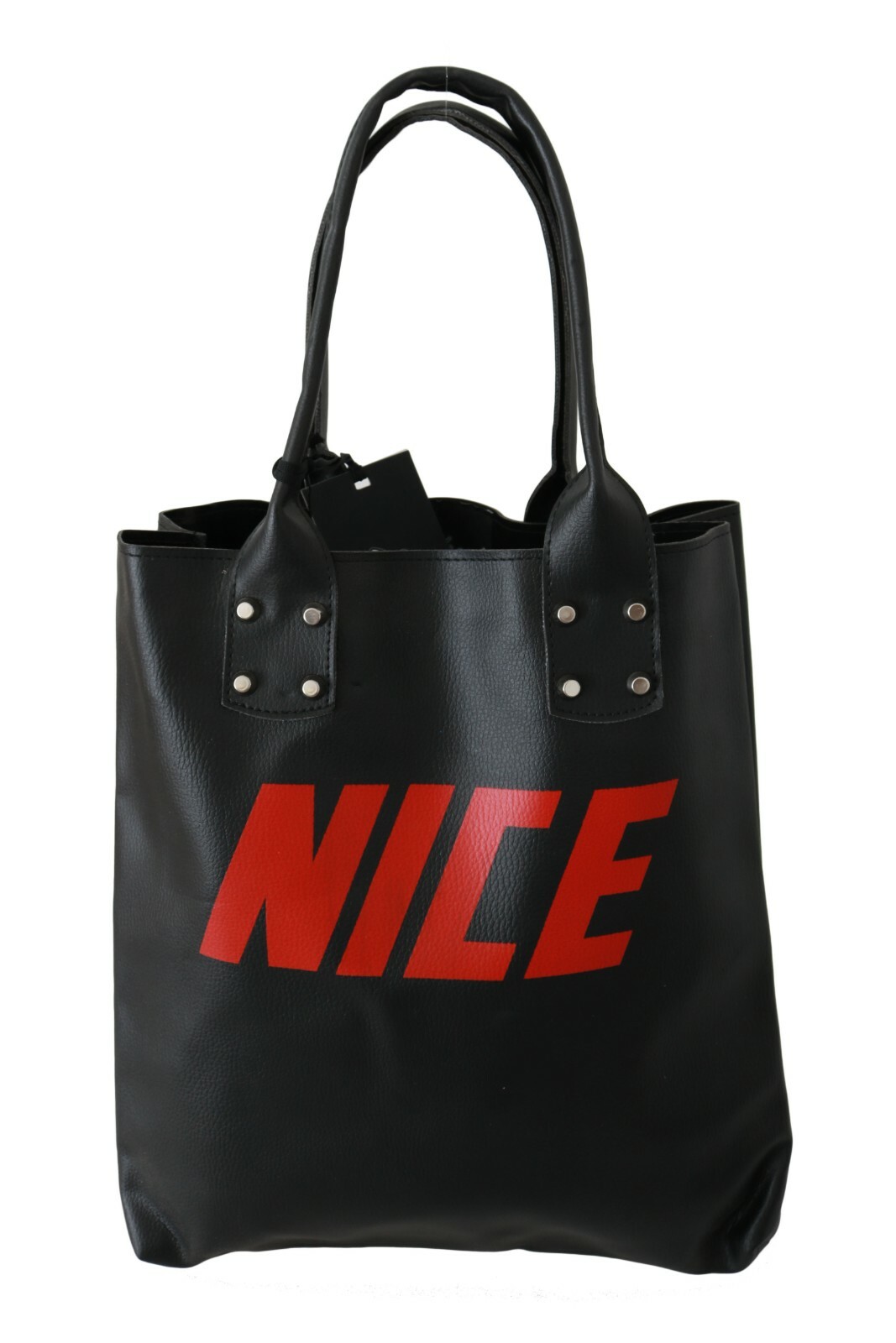 

Кожаная черная сумка NICE BRAND, женская сумка через плечо с логотипом Borse, рекомендованная розничная цена 250 долларов США