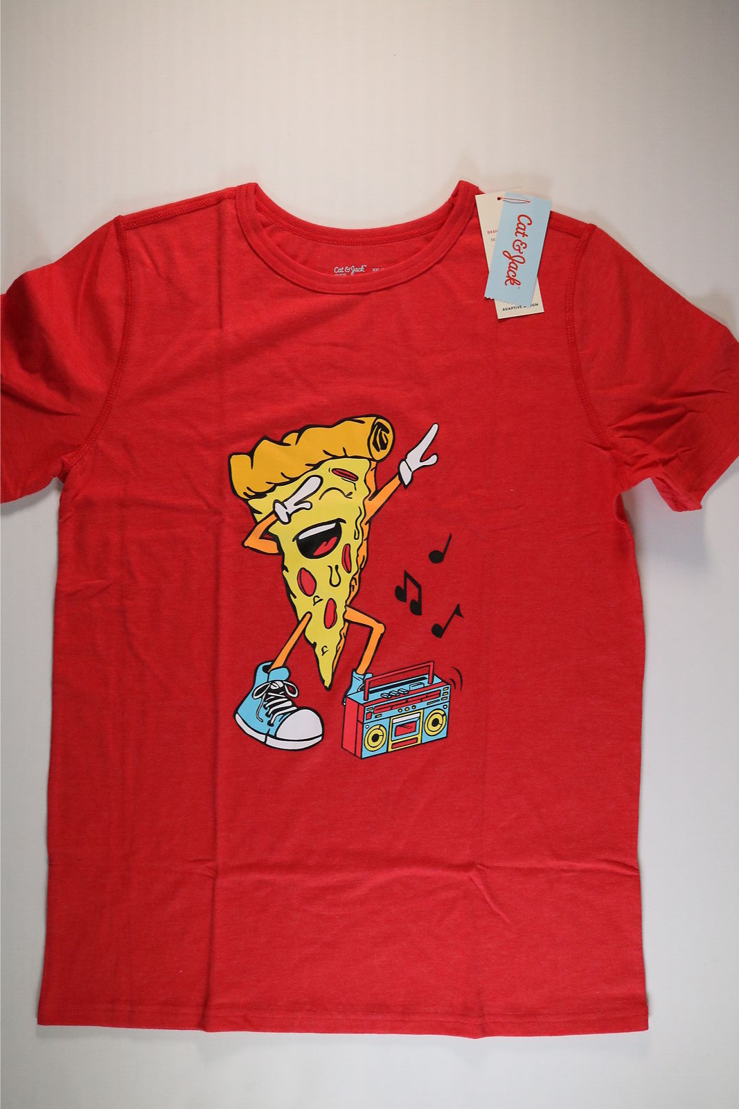 Kids Cat And Jack Red Short Sleeve Pizza T Shirt 2XL NEW | eBay