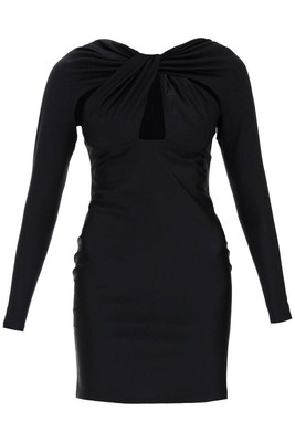 Pre-owned Coperni Twist Detailed Cut-out Mini Dress In Black