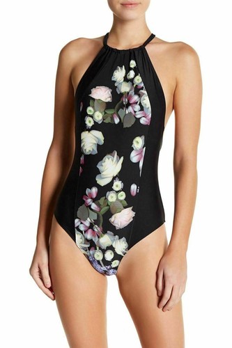 Ted Baker 169046 London Joydiye Kensington Floral OnePiece Swim SZ 00 (US) Black