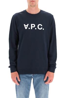 Pre-owned Apc A.p.c. Sweatshirt Logo V.p.c. Flock Cofaxh27378 Blu Sz.s Iak In Blue