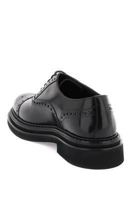 Pre-owned Dolce & Gabbana Leather Lace Up Shoes In Black