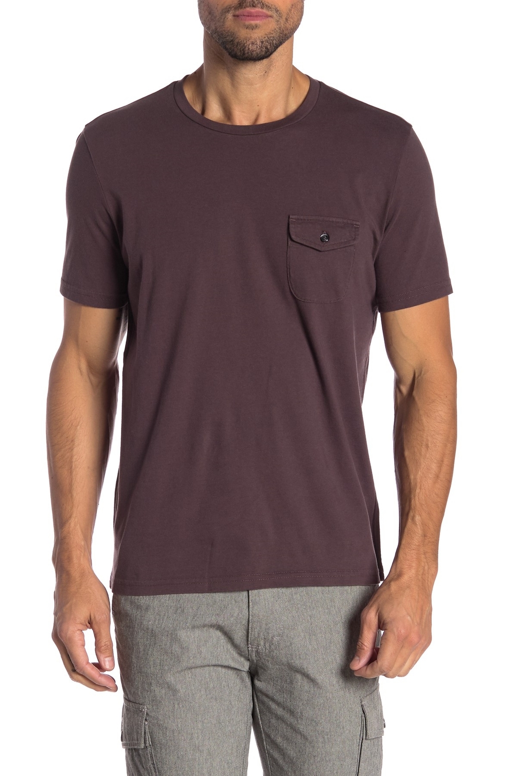 MICHAEL BASTIAN 155638 Men's Crew Neck Pocket Tee Short Sleeve Deep Mauve Sz. XL