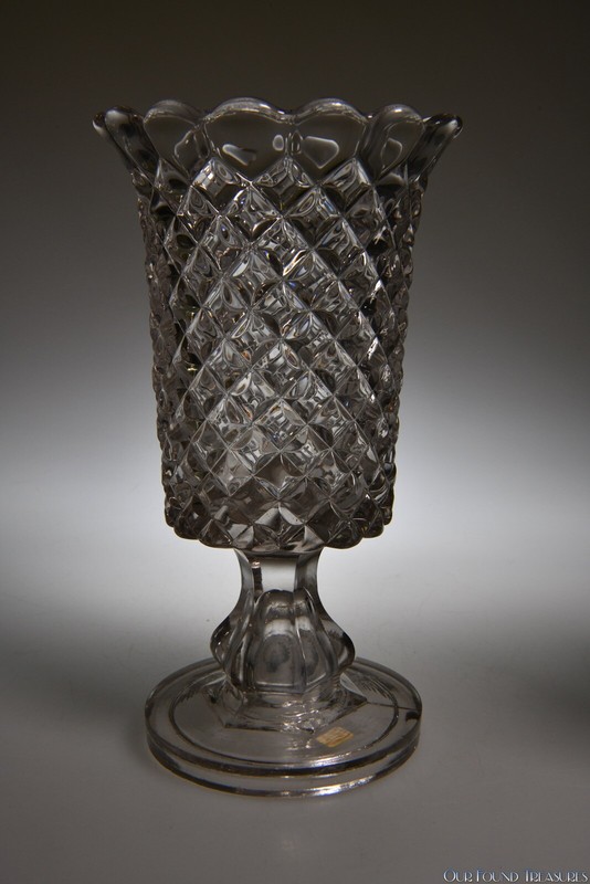 C 1850s Bakewell Block By Unknown Flint Colorless Celery Vases Ebay